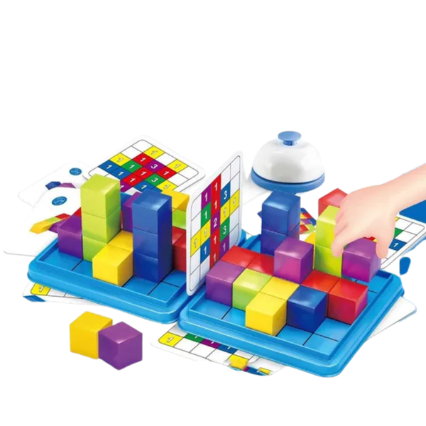 تحدي مكعبات البناء مع جرس